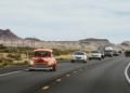 Cars on a rural road