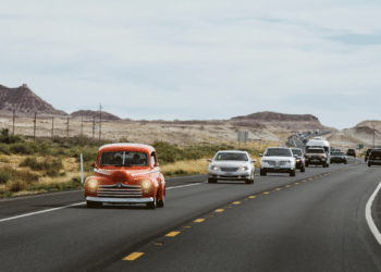 Cars on a rural road