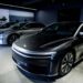 Lucid Air electric vehicles at the company's showroom in Tysons, Virginia.