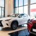 Cars in a dealership showroom