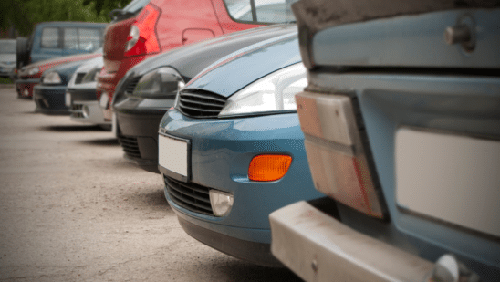 Used cars for sale lined up
