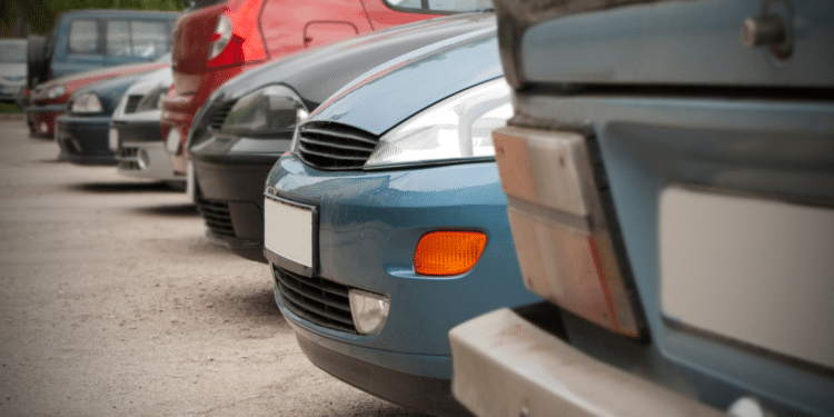 Used cars for sale lined up