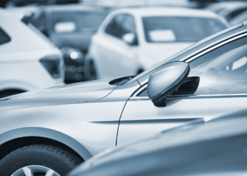 silver cars on lot