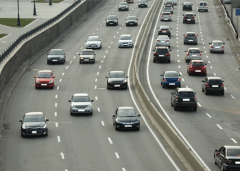 cars on busy highway