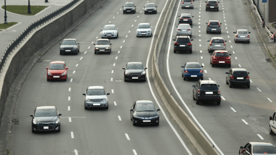 cars on busy highway