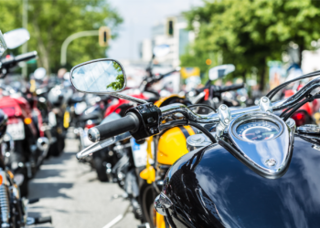 motorcycles lined up