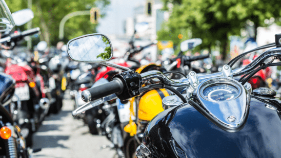 motorcycles lined up