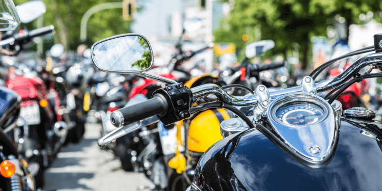 motorcycles lined up