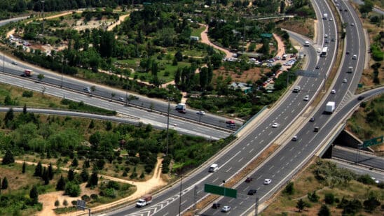 air view of busy highway