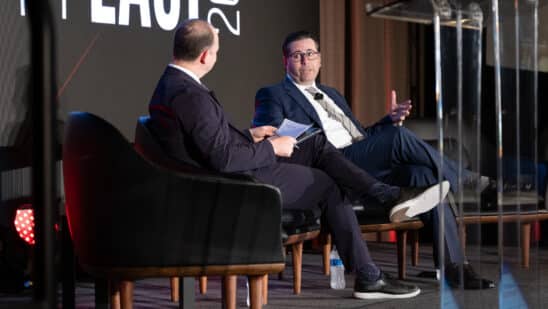 Marcelo Brutti and JJ Hornblass on stage at AFS East 2024
