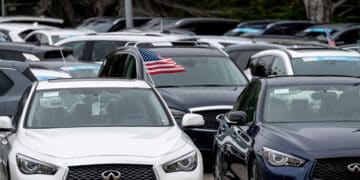 Used vehicles for sale at a dealership in Colma, California, US, on Friday, June 21, 2024. CDK Global, a software provider to some 15,000 car dealers, was waylaid by debilitating cyberattacks this week that have had a crippling effect on the auto sales industry. Photographer: David Paul Morris/Bloomberg