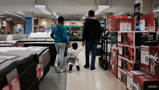 NEW YORK, NY - OCTOBER 15: People shop in a Sears store on October 15, 2018 in the Brooklyn borough of New York City. The iconic American retailer has filed for Chapter 11 protection from creditors early on Monday, listing more than $10 billion in debts and more than $1 billion in assets. (Photo by Spencer Platt/Getty Images)