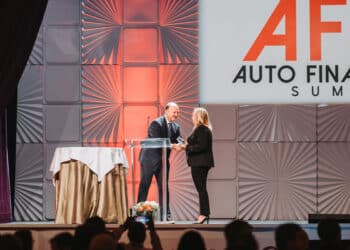 AFS Excellence Award winner Betty Jotanovic onstage at AFS 2024