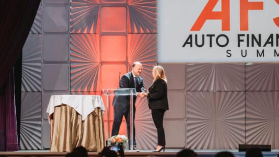 AFS Excellence Award winner Betty Jotanovic onstage at AFS 2024