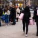 Shoppers carry bags in Chicago, Illinois.