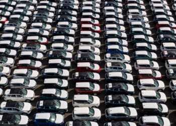 Kia vehicles at the Port of Seattle in Seattle, Washington, US, on Wednesday, Oct. 2, 2024. Dockworkers walked out of every major port on the US East and Gulf coasts for the first time in nearly 50 years, staging a strike that could ripple across the world's largest economy and cause political turmoil just weeks before the presidential election.