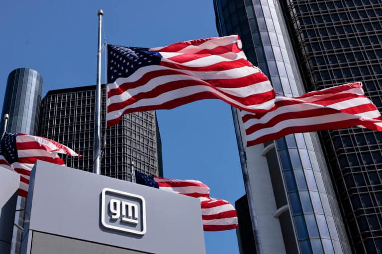 The General Motors headquarters in Detroit. Photographer: Jeff Kowalsky/Bloomberg