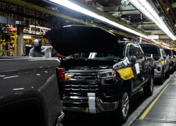 Vehicles on the trim assembly line at the General Motors assembly plant in Fort Wayne, Indiana, US, on Tuesday, April 9, 2024. General Motors Co. is scheduled to release earnings figures on April 23.
