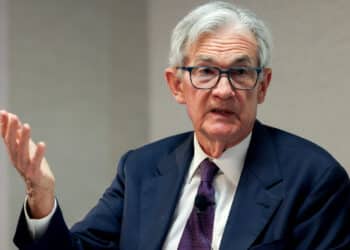 Jerome Powell, chairman of the US Federal Reserve, during the Society For Advancing Business Editing And Writing (SABEW) annual conference in Arlington, Virginia, US, on Friday, April 4, 2025. President Donald Trump called on Powell to slash interest rates, reiterating his longstanding desire for the central bank to keep rates low to stoke consumer demand.