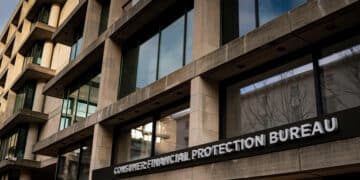 The US Consumer Financial Protection Bureau headquarters in Washington, DC.
