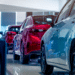 luxury cars at dealership