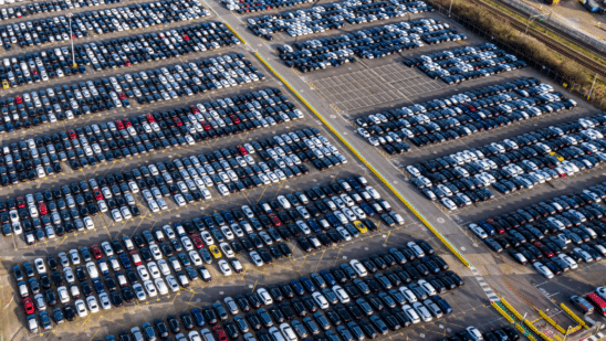 Cars in parking lot