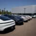 New Porsche vehicles for sale at a Porsche dealership in Los Angeles, California, US, on Wednesday, April 30, 2025. Companies around the world are sounding a warning that US President Donald Trump's import tariffs are beginning to wreak havoc on their businesses. Photographer: Eric Thayer/Bloomberg
