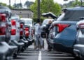 Customers at a car dealership in Richmond, California.