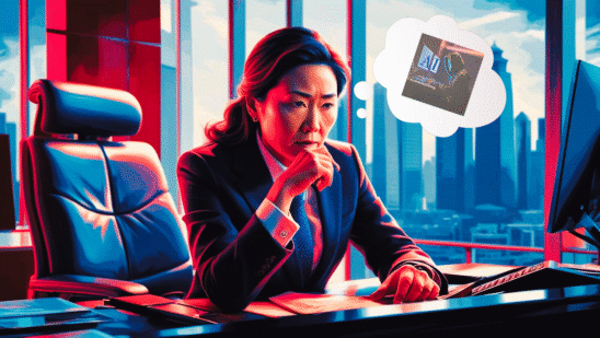 AI concept executive at desk