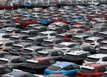 General Motors Co. Chevrolet and Buick vehicles bound for export at the Port of Incheon in South Korea. Photographer: SeongJoon Cho/Bloomberg