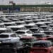 Vehicles waiting for shipment at a lot of a shipping terminal in Shanghai, China, on Thursday, July 25, 2024. Former President Donald Trump has reiterated an openness for Chinese automakers to build cars in the US as a way to boost the economy, signaling a potentially different approach from a Biden administration that has sought to keep out vehicles with links to the country.