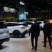 Kia sport utility vehicles (SUV) during the 2025 New York International Auto Show (NYIAS) in New York, US, on Wednesday, April 16, 2025. The event, which first opened in November 1900, is North America's oldest and largest attended auto show.