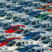 A series of cars, all lined up