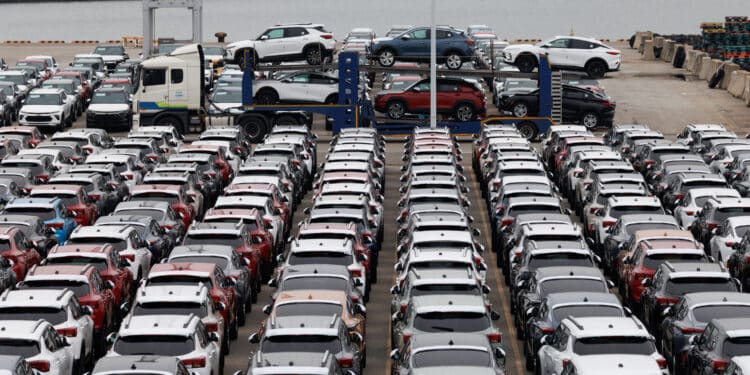 General Motors vehicles bound for export at the Port of Incheon in South Korea. Photographer: SeongJoon Cho/Bloomberg