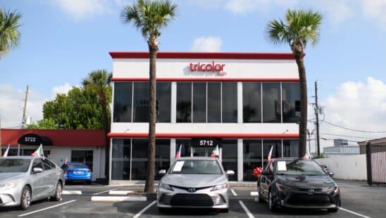 A Tricolor dealership in Houston, Texas, US, on Thursday, Sept. 11, 2025. Tricolor Holdings, a used car seller and subprime lender that focuses on undocumented immigrants in the US Southwest, filed to liquidate in bankruptcy. US prosecutors are also looking into allegations of fraud by the company.