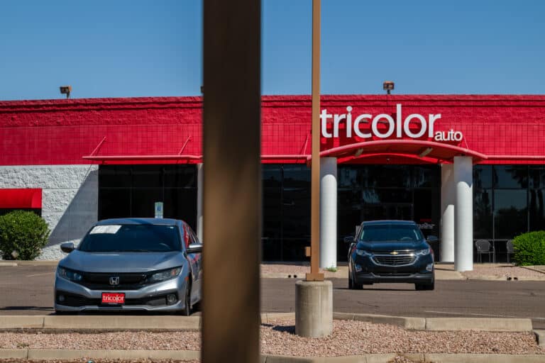 A closed Tricolor dealership in Mesa, Arizona on Sept. 24. Photographer: Ash Ponders/Bloomberg