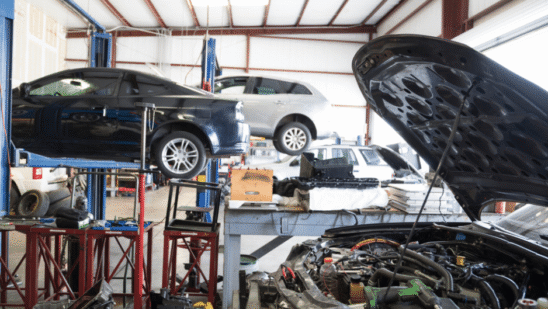 cars being repaired