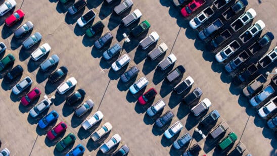 Vehicles at a Ford dealership in Fontana, California, US, on Wednesday, Oct 15, 2025. Ford Motor Co. is scheduled to release earnings figures on October 23. Photographer: Kyle Grillot/Bloomberg
