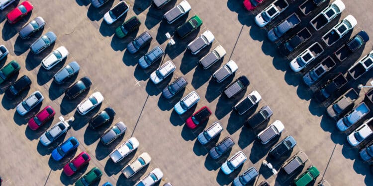 Vehicles at a Ford dealership in Fontana, California, US, on Wednesday, Oct 15, 2025. Ford Motor Co. is scheduled to release earnings figures on October 23. Photographer: Kyle Grillot/Bloomberg