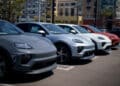 New Porsche vehicles for sale at a Porsche dealership in Los Angeles, California, US, on Wednesday, April 30, 2025. Companies around the world are sounding a warning that US President Donald Trump's import tariffs are beginning to wreak havoc on their businesses. Photographer: Eric Thayer/Bloomberg