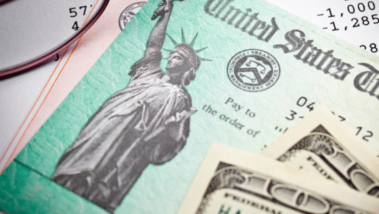 tax refund concept money on papers