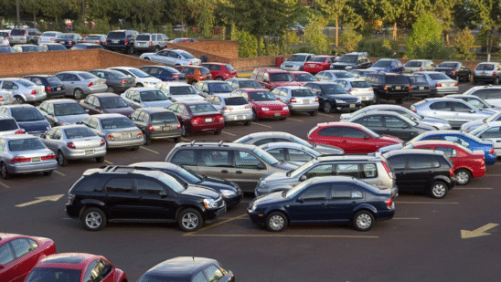 cars in parking lot