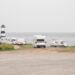 Campervans and motorhomes parked at Penmon Point in Anglesey, UK, on Saturday, April 30, 2022. Anglesey is where the government's new energy strategy and its economic vision meet, but some locals are skeptical.