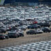 New vehicles at the Port of Newark Auto Terminal in Newark, New Jersey.