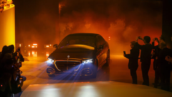 The updated Mercedes-Benz S-Class sedan during a launch event in Stuttgart on Jan. 29.