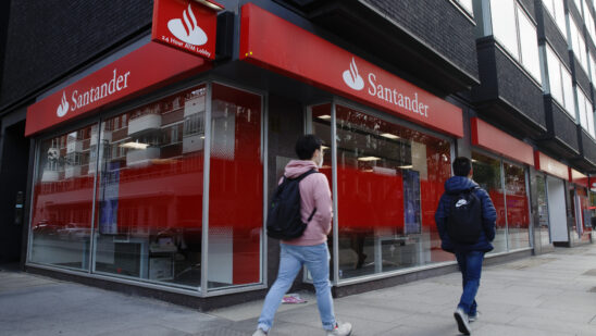 A Banco Santander branch in London.