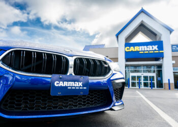 A BMW M8 vehicle at a CarMax dealership in Pleasant Hill, California, US, on Wednesday, Dec. 18, 2024. CarMax is scheduled to release earnings figures on December 19.