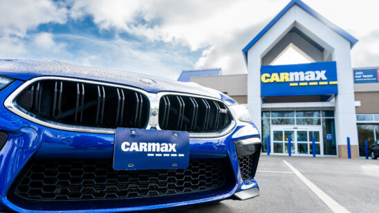 A BMW M8 vehicle at a CarMax dealership in Pleasant Hill, California, US, on Wednesday, Dec. 18, 2024. CarMax is scheduled to release earnings figures on December 19.