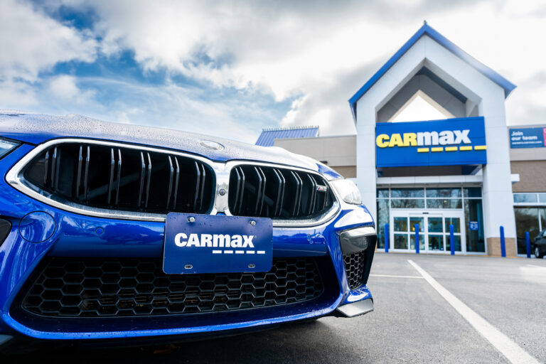 A BMW M8 vehicle at a CarMax dealership in Pleasant Hill, California, US, on Wednesday, Dec. 18, 2024. CarMax is scheduled to release earnings figures on December 19.
