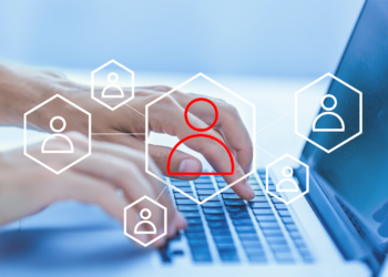 digital hiring laptop stock image